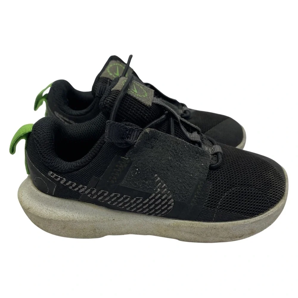 Nike Crater Impact (TD) Kid's 10C Sneakers DB3553-001 Black/Green‎ Boys